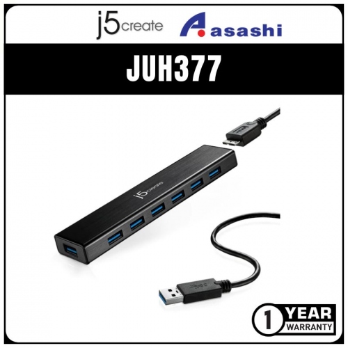 J5Create JUH377 7-port USB3.0 Hub (2 yrs Limited Hardware Warranty)
