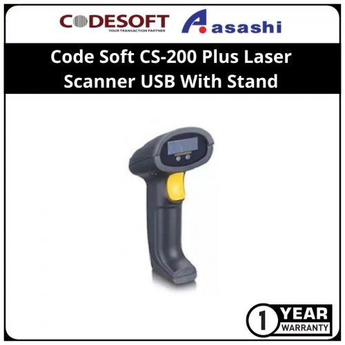 Code Soft CS-200 Plus Laser Scanner USB With Stand
