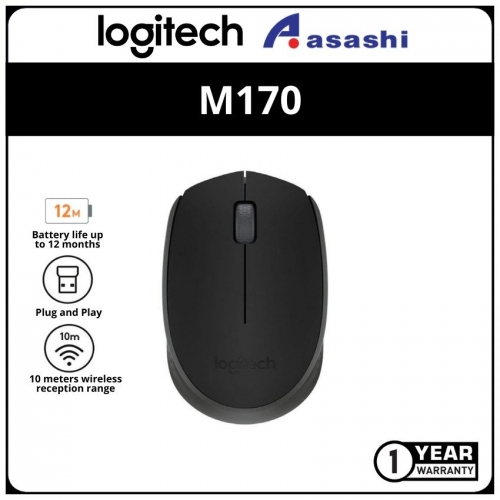 Logitech M170-Black Wireless Mouse (1 yrs Limited Hardware Warranty)910-004658