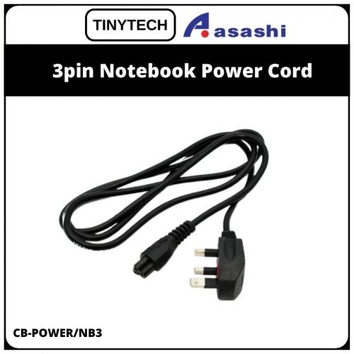 Tinytech CB-POWER/NB3 3pin Notebook Power Cord (1 week Limited Hardware Warranty)