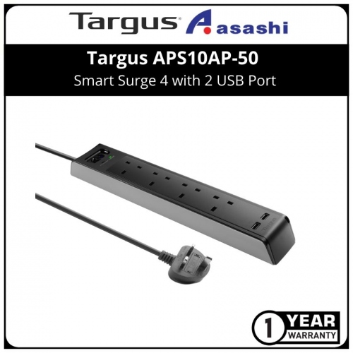 Targus APS10AP-50 Smart Surge 4 with 2 USB Port (1 yrs Manufacturer Warranty)