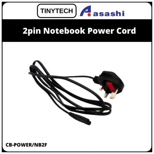 Tinytech CB-POWER/NB2F 2pin Notebook Power Cord With Fuse (1 week Limited Hardware Warranty)
