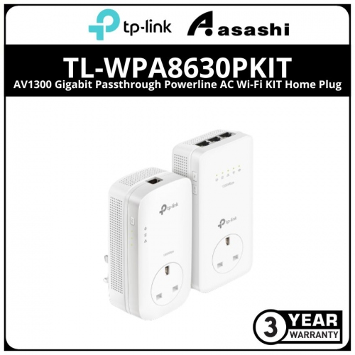 TP-Link TL-WPA8630PKIT AV1300 Gigabit Passthrough Powerline AC Wi-Fi KIT Home Plug