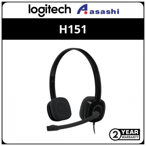 Logitech Stereo Headset H151 - Black ( 981-000587) (1 yrs Limited Hardware Warranty)