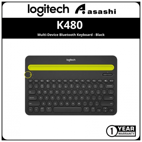 Logitech K480 Multi-Device Bluetooth Keyboard - Black (1 yrs Limited Hardware Warranty)