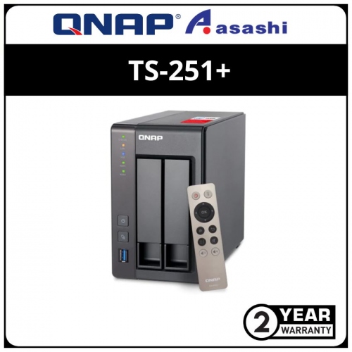 Qnap TS-251+-2G 2-Bay NAS (Intel Celeron 2.0GHz Quad Core (up to 2.42GHz), 2GB DDR3)
