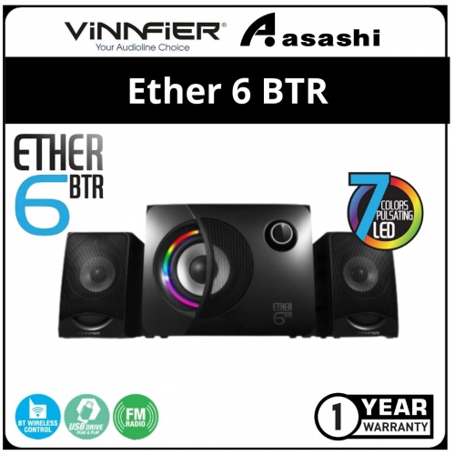 Vinnfier Ether 6 BTR Speaker with FM/Blueetooth/USB port (1 yrs Limited Hardware Warranty)