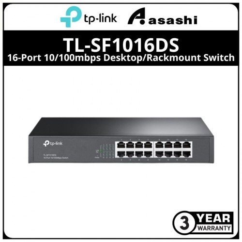 Tp-Link Tl-Sf1016ds 16-Port 10/100mbps Desktop/Rackmount Switch