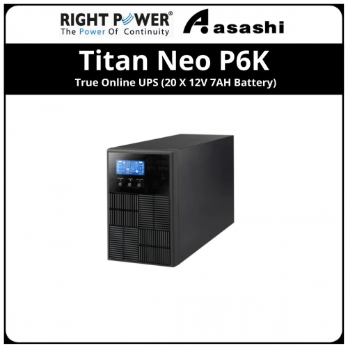 Right Power Titan Neo P6K True Online UPS (20 X 12V 7AH Battery)