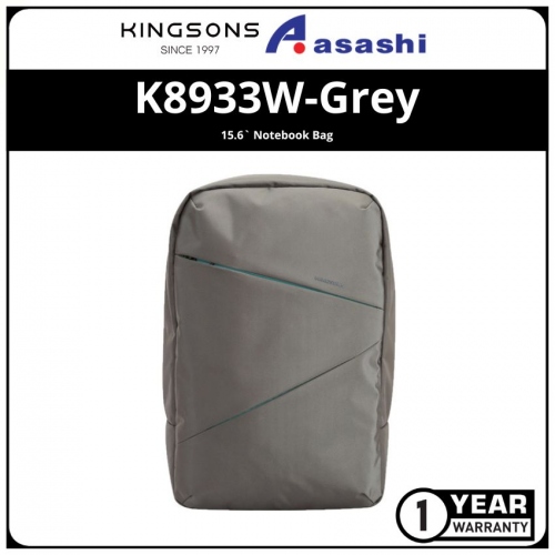 Kingsons K8933W-Grey 15.6` Notebook Bag (1 yrs Limited Hardware Warranty)