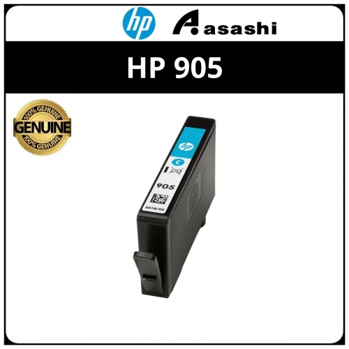 HP 905 Cyan Officejet Ink Cartridge (T6L89AA)