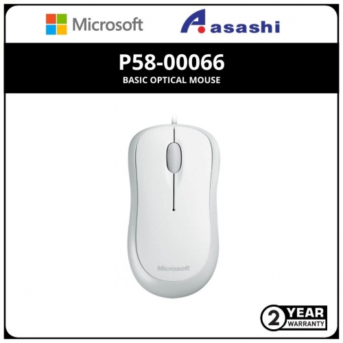 Microsoft P58-00066 L2-White Basic Optical Mouse (2 yrs Limited Hardware Warranty)