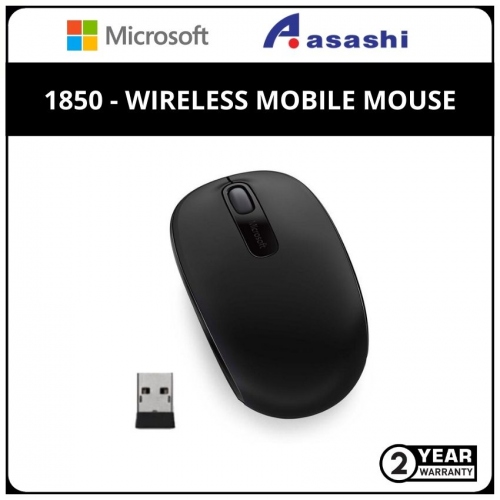 Microsoft 1850-Black Wireless Mobile Mouse - U7Z-00005 (2 yrs Limited Hardware Warranty)