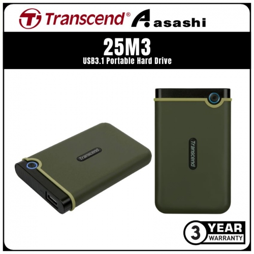Transcend Storejet 25M3 Green 1TB USB3.1 Portable Hard Drive