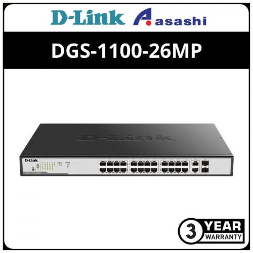 D-Link DGS-1100-26MP Smart Managed 26-Port Gigabit Max PoE Switch
