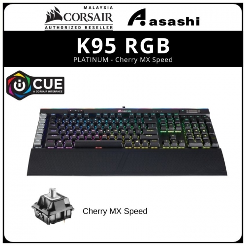 Corsair K95 RGB PLATINUM - Cherry MX Speed, Black Aluminum (CH-9127014-NA)