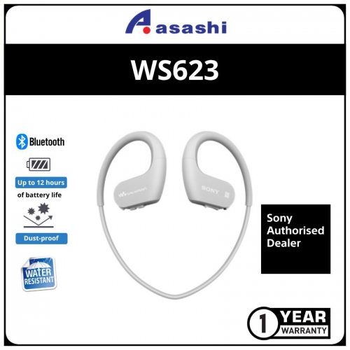 Sony WS623-White Waterproof All-In-One Walkman MP3 with NFC & Bluetooth Headphone (4GB Internal Memory) (1 yrs Limited Hardware Warranty)