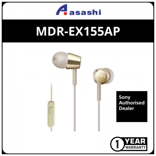 Sony EX155AP-Gold In Ear Earphones (1 yrs Limited Hardware Warranty)