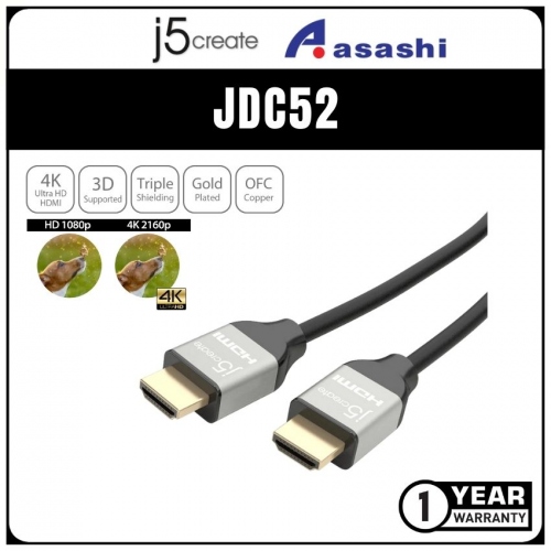 J5Create JDC52 Ultra HD 4K HDMI Cable-2.0m