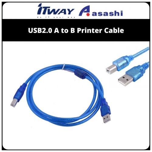 ITWAY (US02549) USB2.0 A to B Printer Cable – 5.0m (1 week Limited Hardware Warranty)