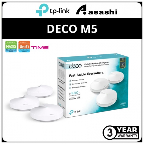 TP-Link DECO M5 (3 Packs) AC1300 MU-MIMO WiFi mesh Dual-Band Whole Home Wi-Fi System