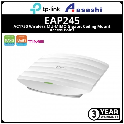 TP-Link EAP245 AC1750 Wireless MU-MIMO Gigabit Ceiling Mount Access Point