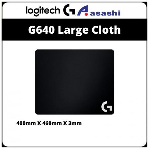Logitech G640 Cloth Gaming Mouse Pad/460 x 400 mm/Thickness 3 mm/for PC/Mac Mice - Black 943-000061