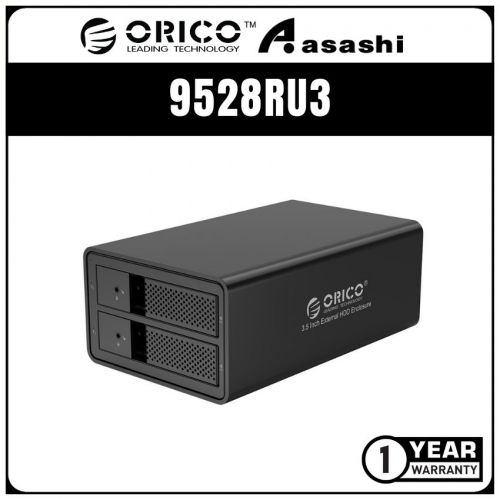 ORICO 9528RU3 2-bay 3.5 SATA HDD Enclosure - Support 6TB*2 RAID 0/1/big/JOBD mode (1 yrs Limited Hardware Warranty)