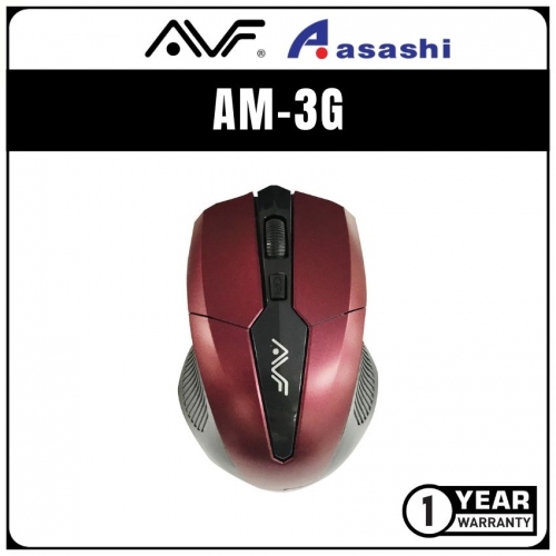 AVF (AM-3G) 2.4G 1600dpi Wireless Optical Mouse - Red