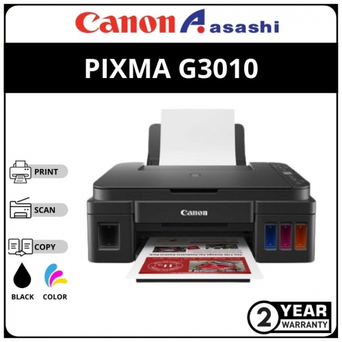 Canon G3010 A4 Ink Efficient Printer (Print,Scan,Copy & Wireless) 2 Yrs Warranty or 30,000pages whichever comes first