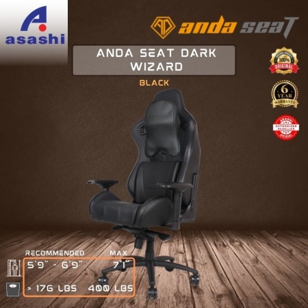 ANDA SEAT Dark Wizard (Black) Gaming Chair [AD4XL-WIZARD-B-PV/C] 6Y