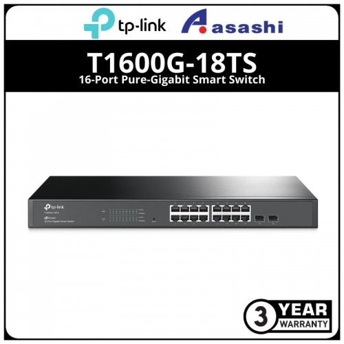 TP-LINK T1600G-18TS 16-Port Pure-Gigabit Smart Switch