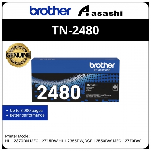 Brother TN-2480 Toner Cartridge (High yield 3k pgs)