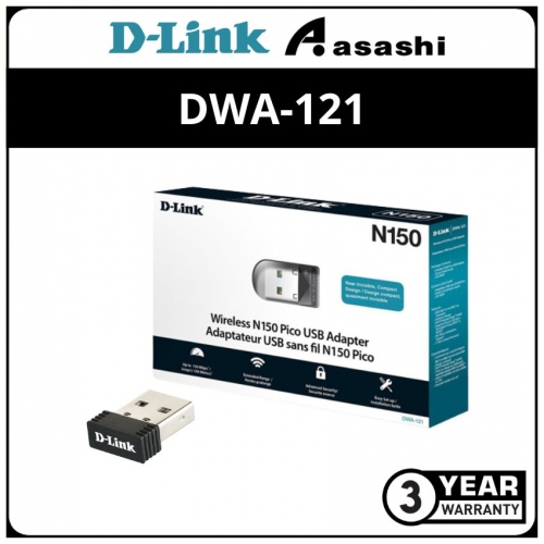 D-Link Dwa-121 Wireless N 150 Nano Size USB Adapter