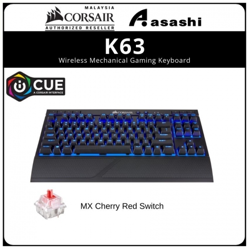 Corsair K63 Wireless Mechanical Gaming Keyboard - MX Cherry Red Switch (CH-9145030-NA)