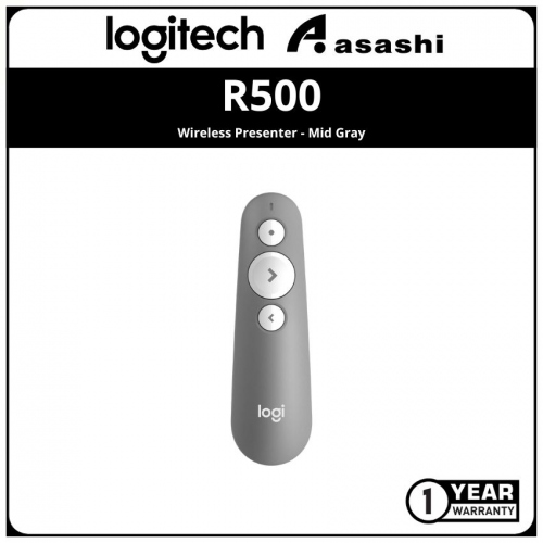 Logitech Wireless Presenter R500 - USB - Mid Gray (1 yrs limited hardware warranty)