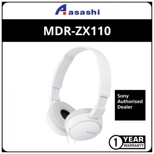 Sony MDR-ZX110/White Headphones (1 yrs Limited Hardware Warranty)