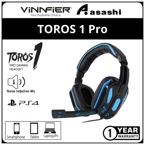 Vinnfier TOROS 1 (Blue) Pro Gaming Headset (1Year Manufacturer Warranty)
