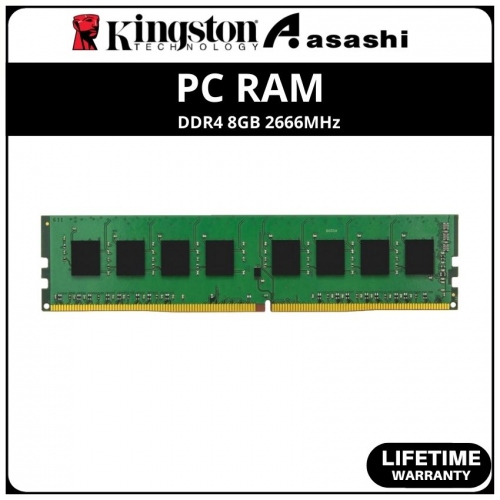 Kingston DDR4 8GB 2666MHz PC Ram - KVR26N19S8/8