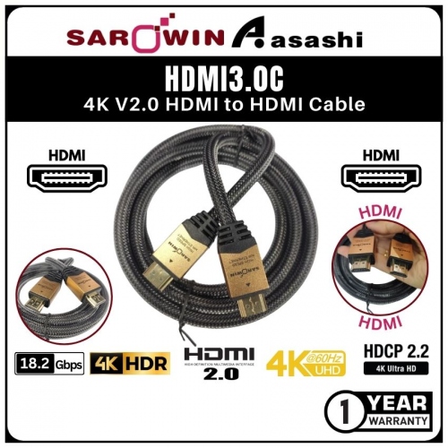 Sarowin (HDMI3.0C) 4K V2.0 HDMI to HDMI Cable - 3meter