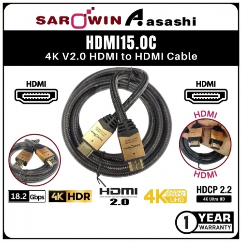 Sarowin (HDMI15.0C) 4K V2.0 HDMI to HDMI Cable - 15meter