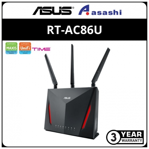 Asus RT-AC86U AC2900 MU-MIMO AiMesh Gigabit Router (Beamforming Ready)