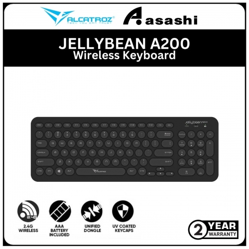 Alcatroz JELLYBEAN A200-Black Wireless Keyboard (1 yrs Limited Hardware Warranty)