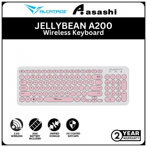 Alcatroz JELLYBEAN A200-White Peach Wireless Keyboard (1 yrs Limited Hardware Warranty)