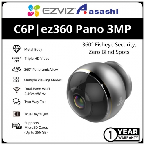 EZVIZ C6P ez360 Pano TripleHD 3MP 360 Degree Panoramic Wireless Wi-Fi Security Camera