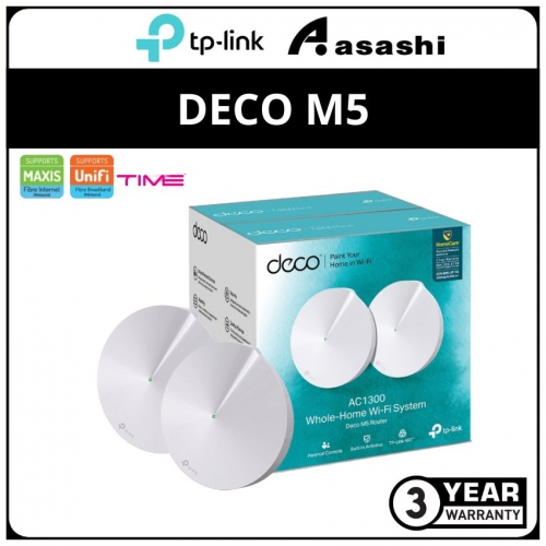 TP-Link DECO M5 (2 Packs) AC1300 MU-MIMO WiFi mesh Dual-Band Whole Home Wi-Fi System