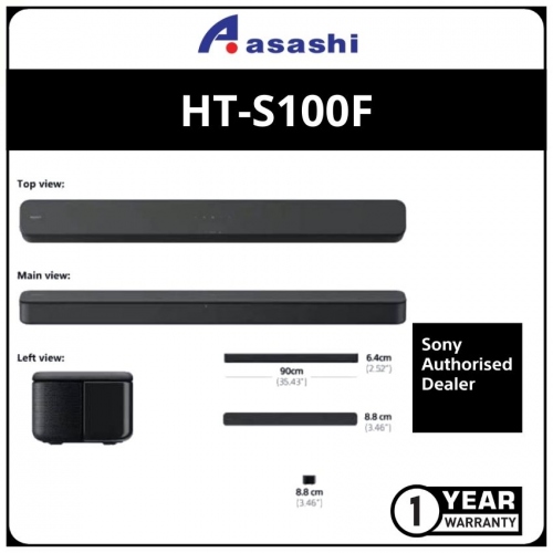 Sony HT-S100F 2 Channel Single SoundBar with Bluetooth Technology (1 yr Manufacturer Warranty)