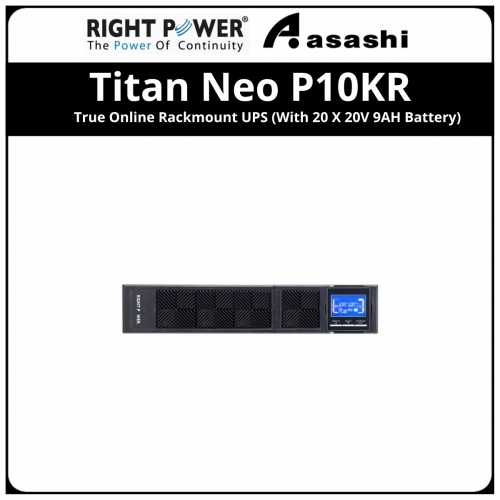 Right Power Titan Neo P10KR True Online Rackmount UPS (With 20 X 20V 9AH Battery)