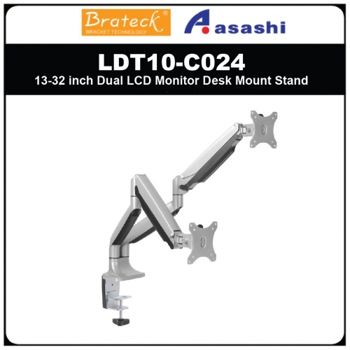 Brateck LDT10-C024 13-32 inch Dual LCD Monitor Desk Mount Stand