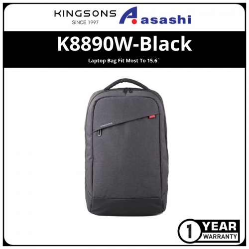 Kingsons K8890W-Black Laptop Bag Fit Most To 15.6`(1 yrs Limited Hardware Warranty)